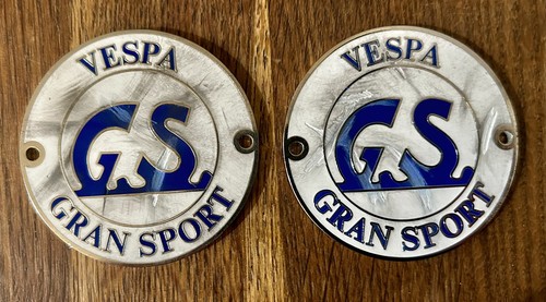 Vespa blue badges - (two),